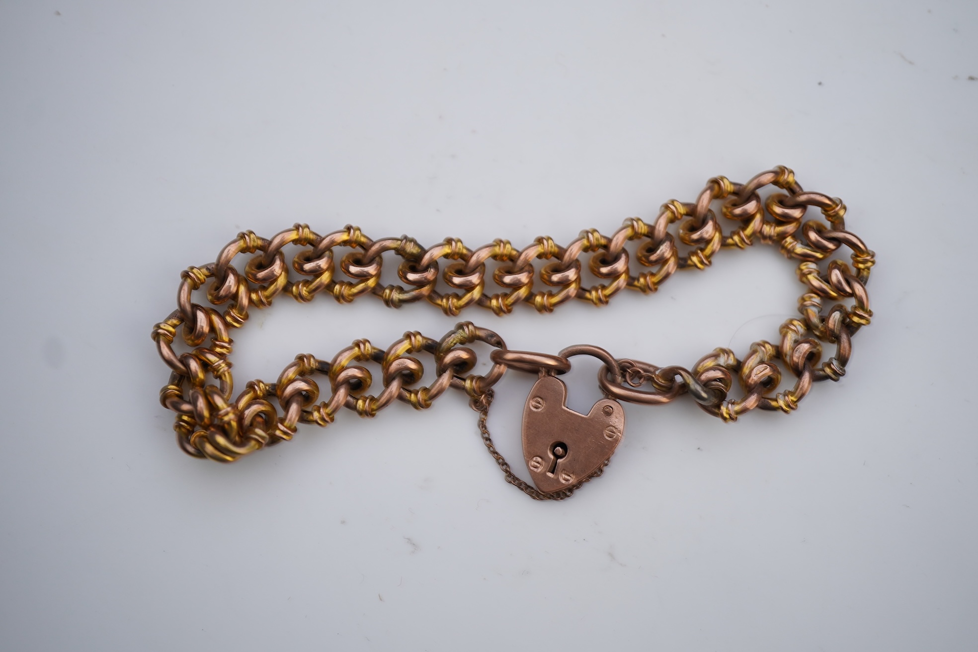 A late Victorian 9ct gold bracelet, circa 1900
